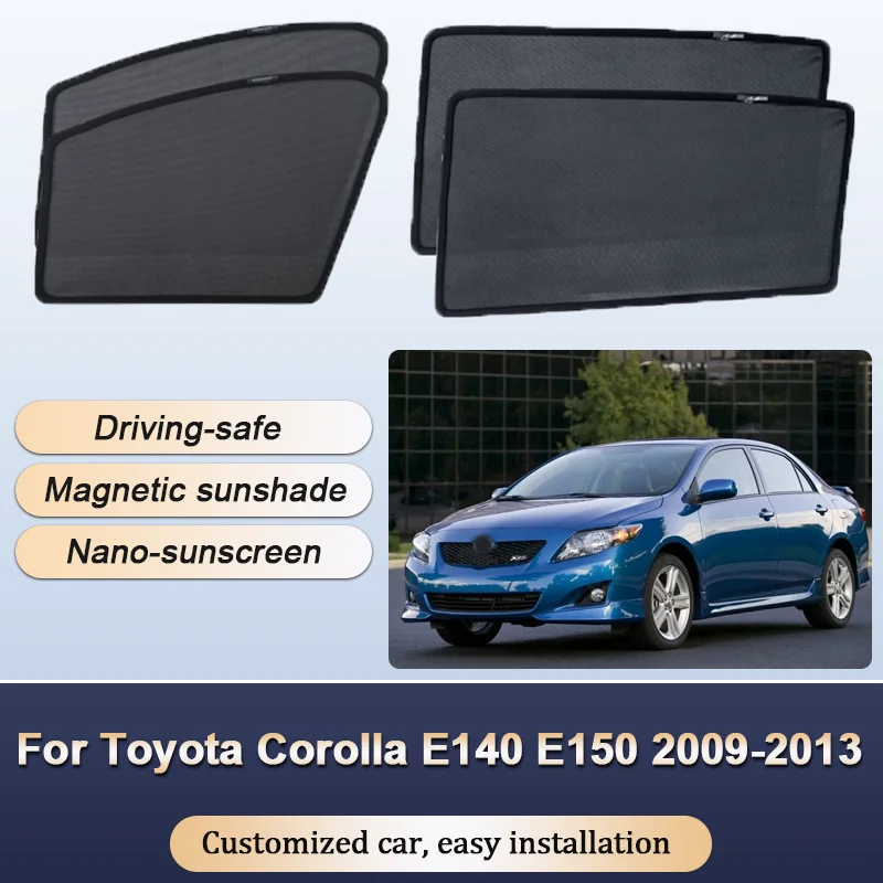 

Sun Shades For Toyota Corolla E140 E150 2009 2010 2011-2013 Sunshades Magnetic Heat insulation Mesh Curtains Visor Accessories