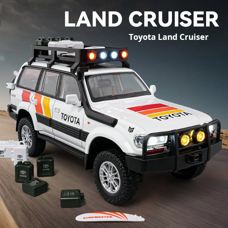 

Масштабная модель Toyota Land Cruiser LC80 (1:24) — Винтажный внедорожник из литого сплава, коллекционная декоративная модель с подсветкой и звуком