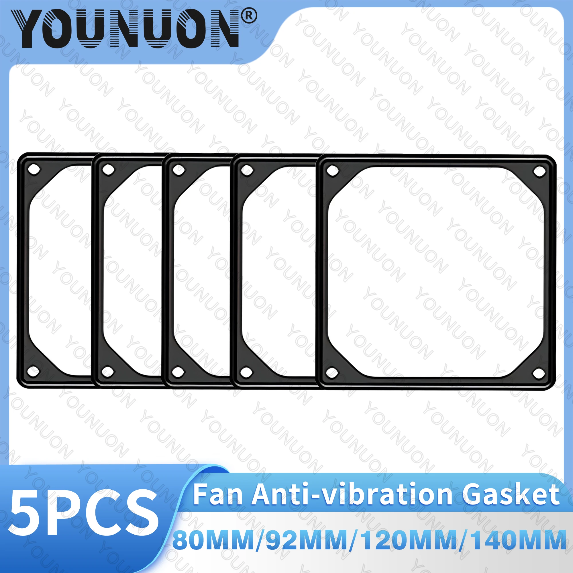 5PCS 80mm 90mm 92mm 120mm 140mm Anti-vibration Fan Gasket Noise Reducing Sound Absorbing Gasket Pad For PC Computer Case