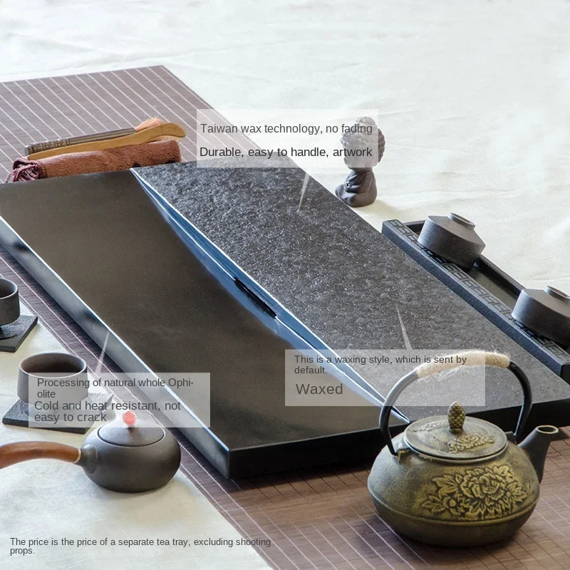 

Black Gold Tea Tray Natural Large and Small Sizes Stone Tea Tray Drainage Black Gold Tea Table Simple Home