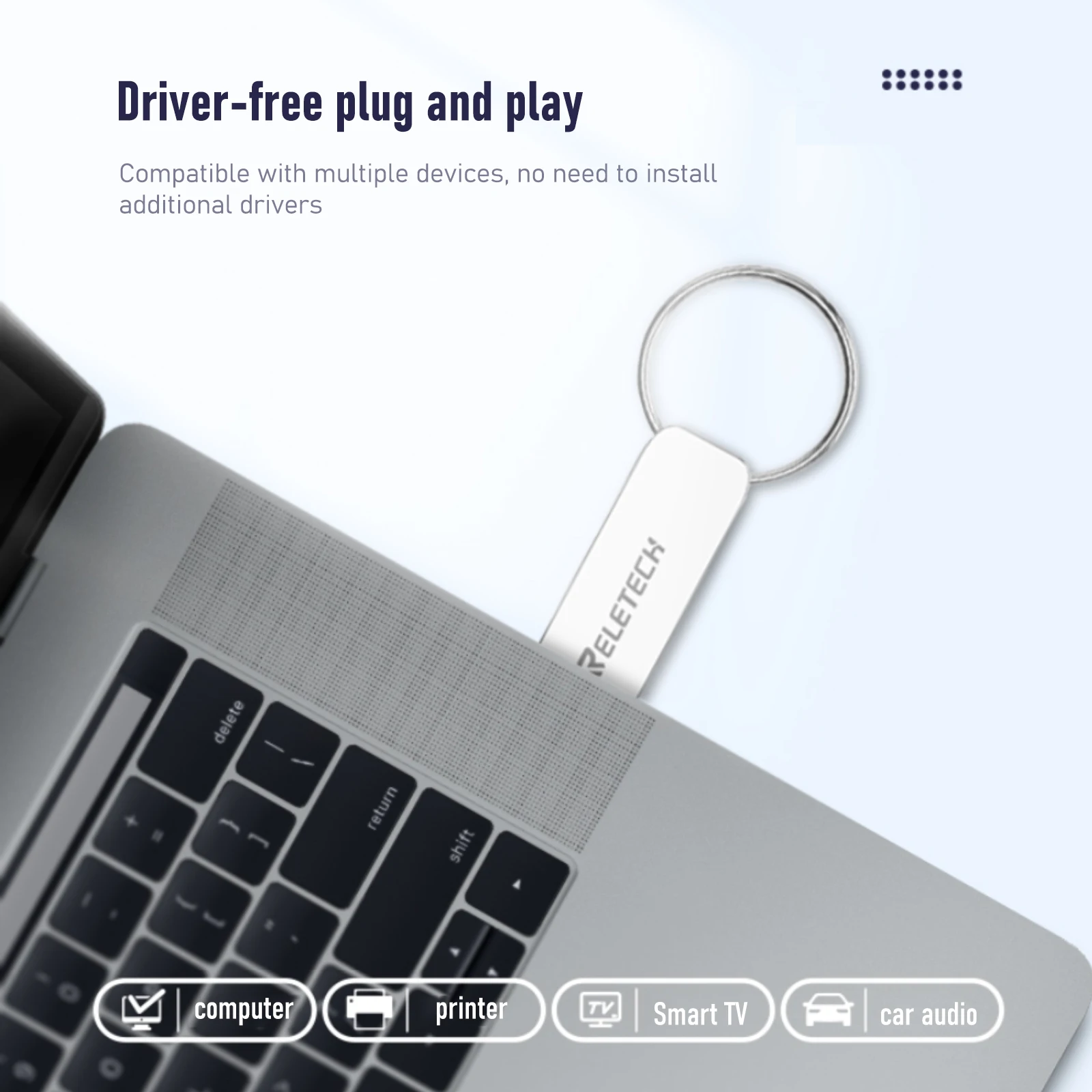 Reletech T7 Pull Ring Design USB Flash Drive,Thumb Drive,Metal High Speed USB Drive,Portable USB Memory Stick,16/32/64GB