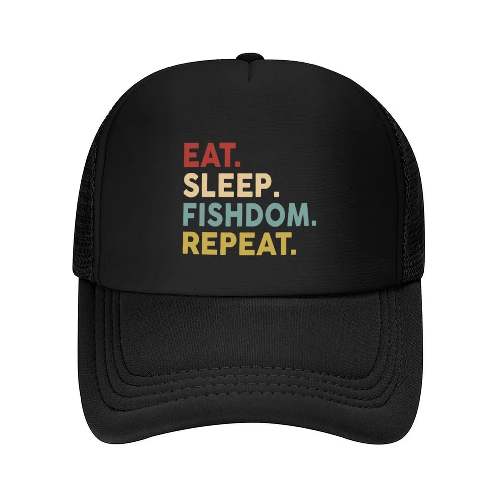 

Eat sleep Fishdom repeat Baseball Cap Anime designer cap foam party Hat Hood Mens Women's