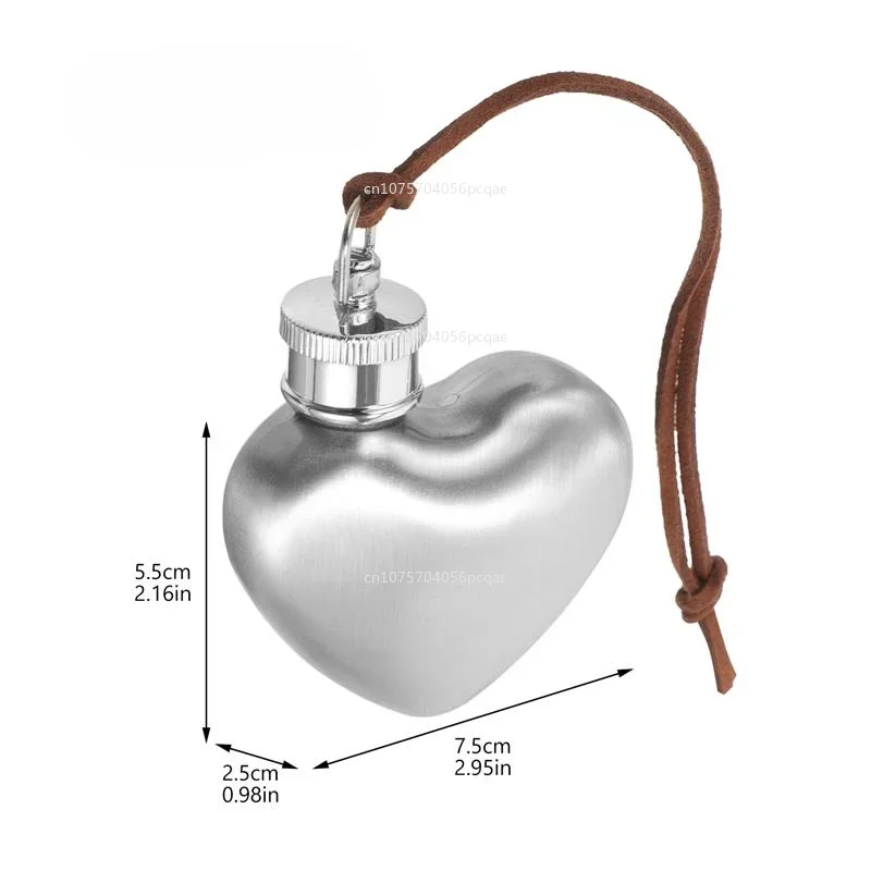 1PC Outdoor Hip Flask Portable Wine Pot Small Hip Flask Heart Shaped Flask Stainless Steel Wine Water Bottle Vodka Bottle