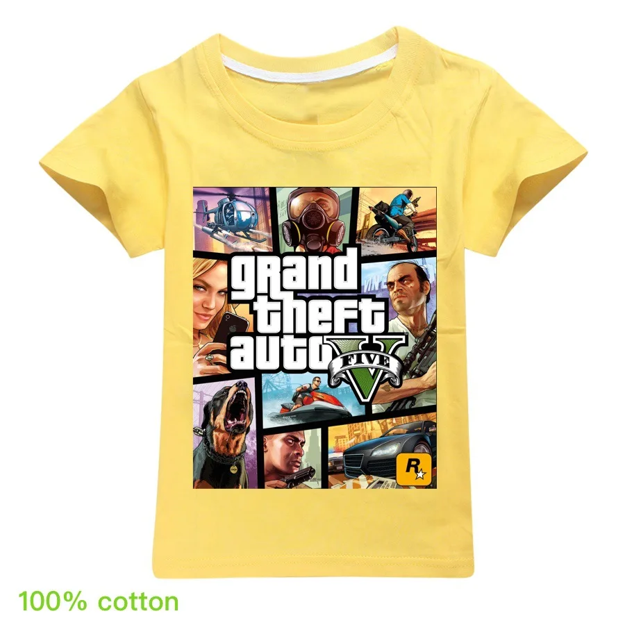 Grand Theft Auto Game GTA 5 Summer Children\'s clothing 3D Print Kids T Shirt Fashion Casual Cartoons T-shirt Boy Girl Tops