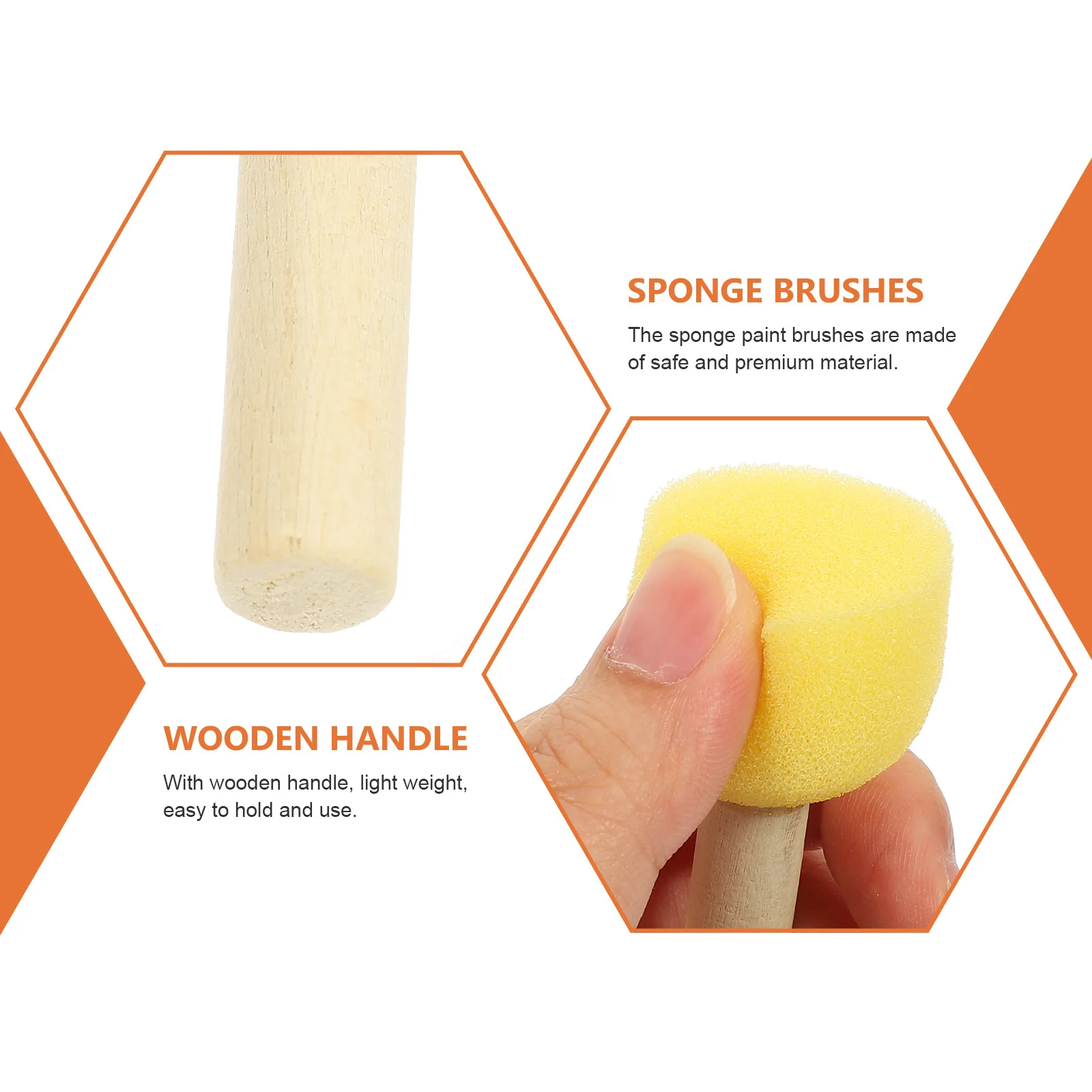 

Round Sponge Brushes 20pcs Painting Tool Kit for DIY Art Crafts Stencil Graffiti Drawing Wood Handle Supplies