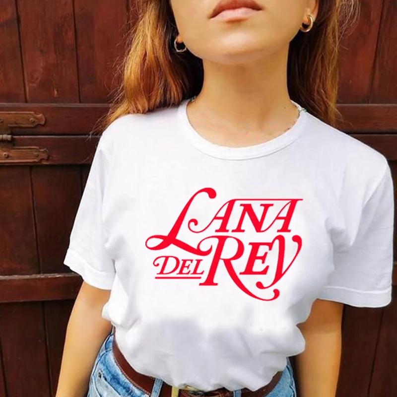 

Lana Del Rey Letters Printed Women T Shirt Causal Loose Cotton Short Sleeved Fans Gift Harajuku Tshirts Female Tops Dropshipping