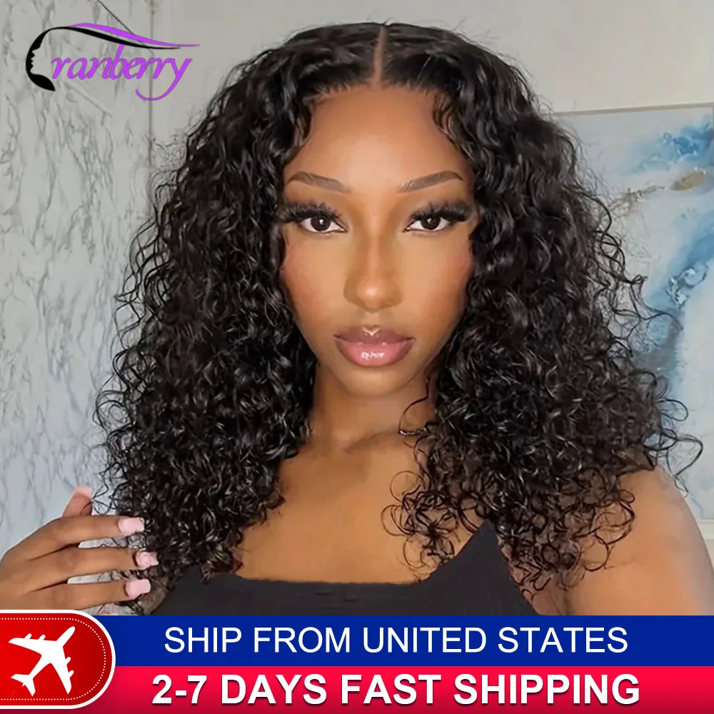 Human Hair Lace Wigs HD Transparent Water Wave Short Curly Bob Wig 13x4 Lace Frotal Wig Cranberry Hair 4x4 Lace Closure Wig