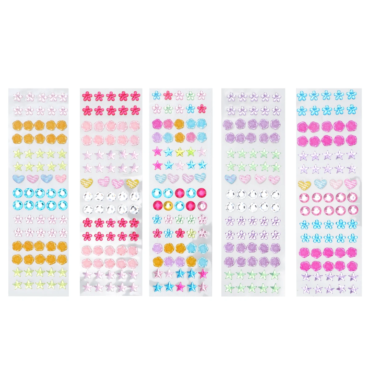 

5pcs Colored Diamond Assorted Sizes Self Adhesive Crystal Rhinestone Stickers For Crafts Scrapbook Phone Car Decorations Acrylic
