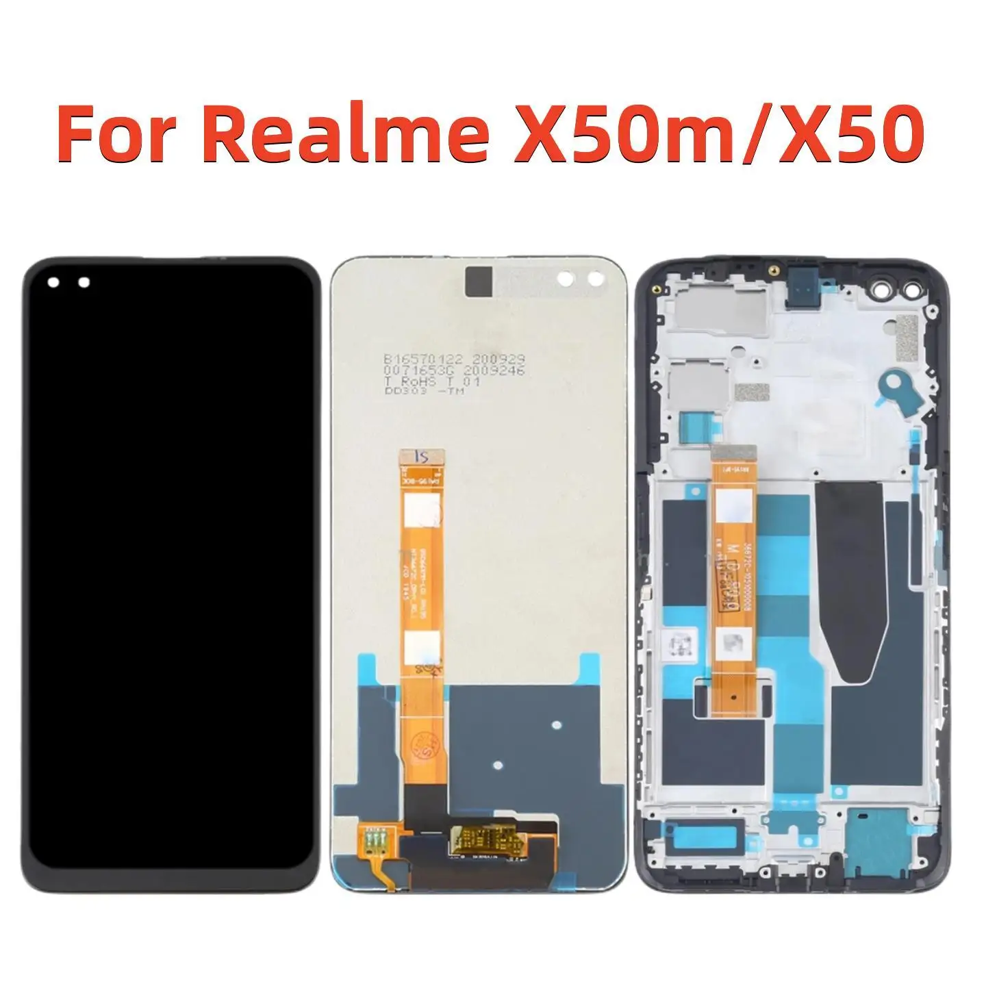 

Original 6.57" For Realme X50m X50 5G LCD Display Touch Screen Replacement Digitizer Assembly For RMX2144 LCD With Frame