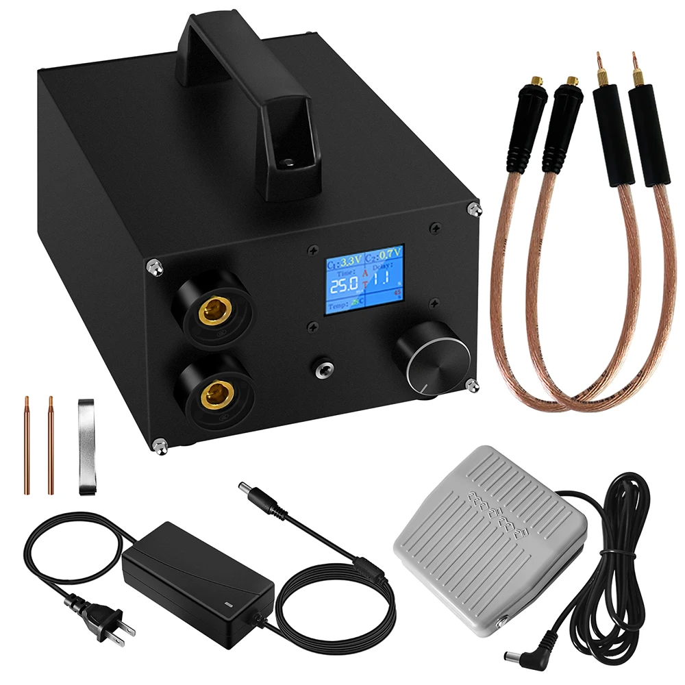 Saldatrice a punti 250 ingranaggi Doppi condensatori Accumulo di energia Saldatura a doppio impulso Foglio di nichel da 0,3 mm Saldatore a punti per batteria 18650