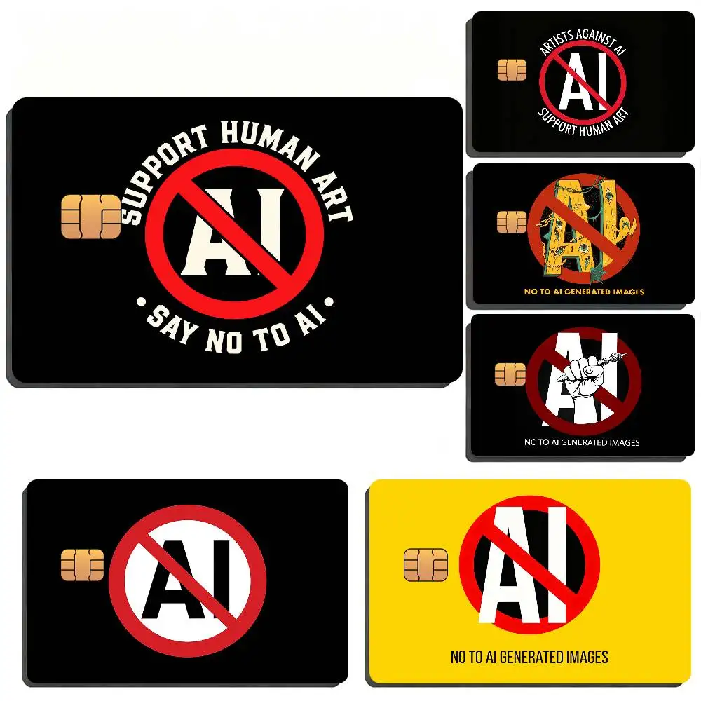 No AI. Artists Against AI Waterproof Skin Sticker Bank Bus Metro Access Card Protective Film Card Sticker Girl Gift