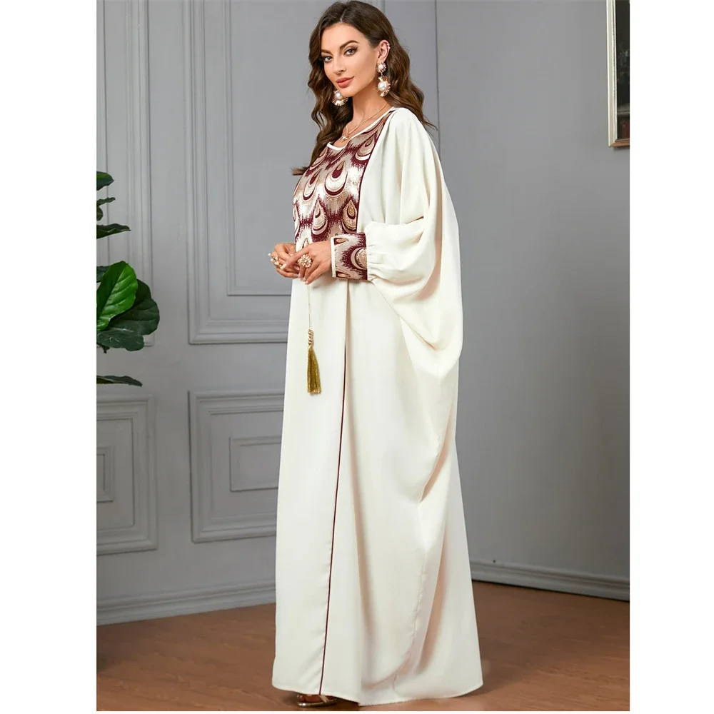 Afrikaanse Moslim Jurk Voor Vrouwen Kwastje Abaya Vleermuis Mouw Abaya Losse Oversized Caftan Islam Vestidos Marokkaanse Kaftan Elbise 2024