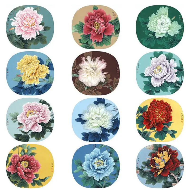 Traditional Chinese Painting Peony Line Drafts Line Drawing Meticulous Painting Color Graphic Tutorial Peony Drawing Manuscripts