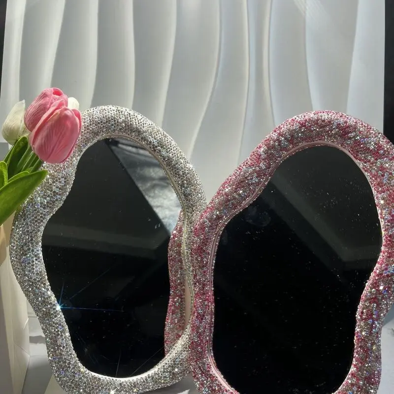 Makeup Internet-Famous Acrylic Bedroom New Model Tabletop LED Vanity Table, Light Luxury Home Mirror, European Style