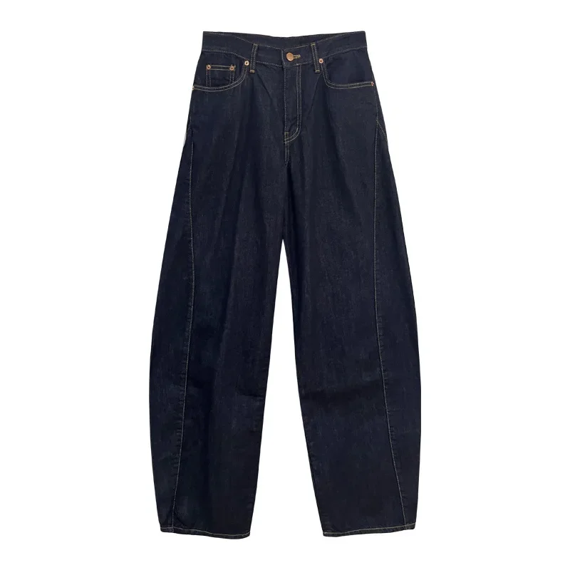 

Women High Waist Jeans 2025 Autumn Distressed Denims Wide Leg Pants Loose Trousers Streetwear Female Vintage Floor Length