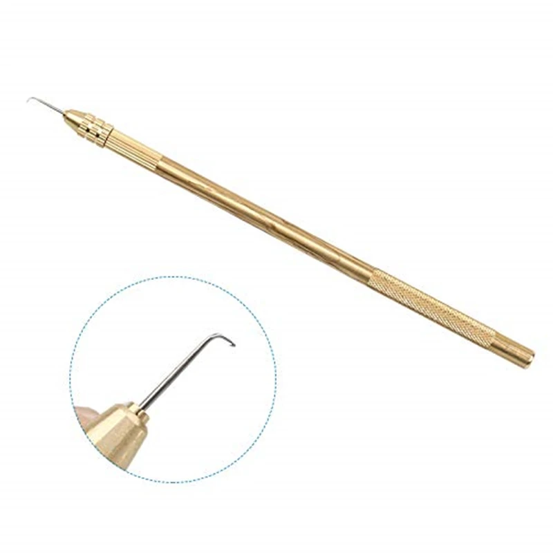 Ventilating Needle for wig making Brass Ventilating Holder and 4 Different Size Stainless Steel Needles for Make/Repair Lace Wig