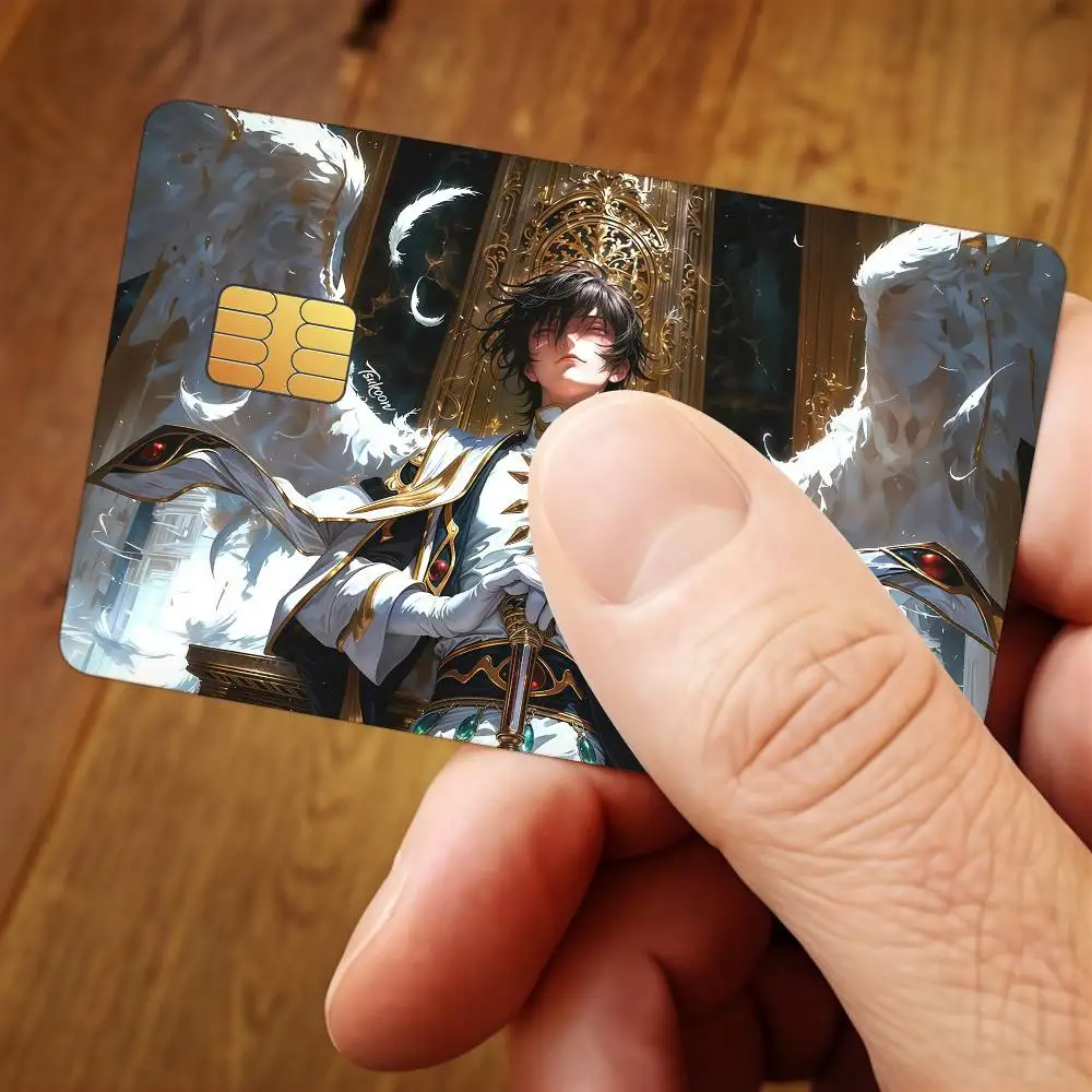 Cartoon Code Geass Credit Card Skin Stickers For Bank Card Bus Metro Cards Waterproof Anti-Scratch Gift 4PCS