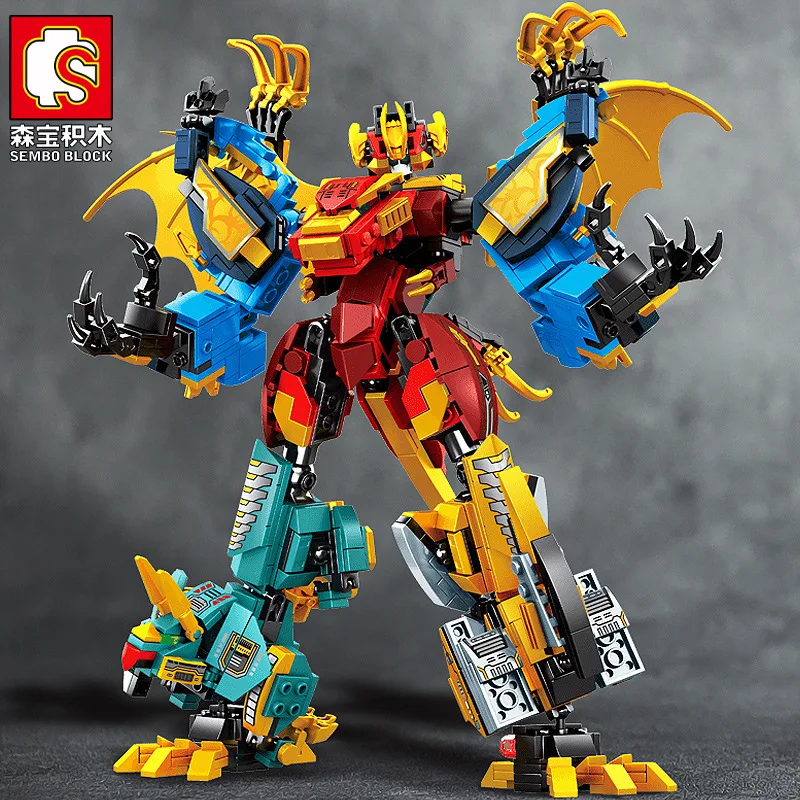 

SEMBO BLOCK Transforming Robot Dinosaur Building Blocks Compatible with LEGO STEM Toy for Boys Kids