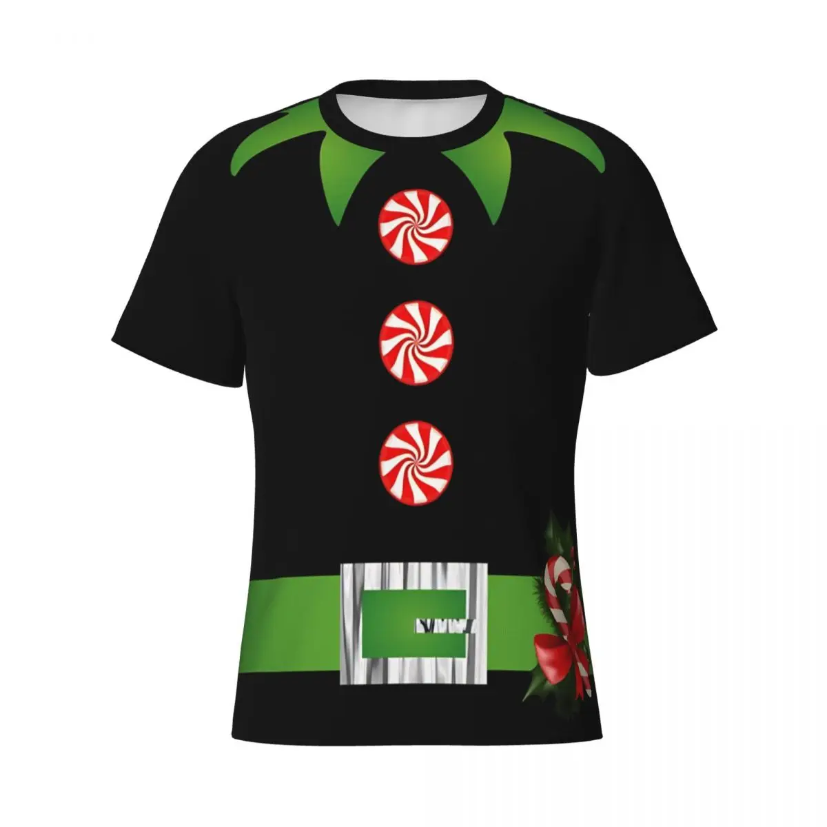 Men Women T-Shirt Cosplay Green Elf Merry Christmas Crazy Polyester Tee Shirt Short Sleeve T Shirts O Neck Clothing Printed