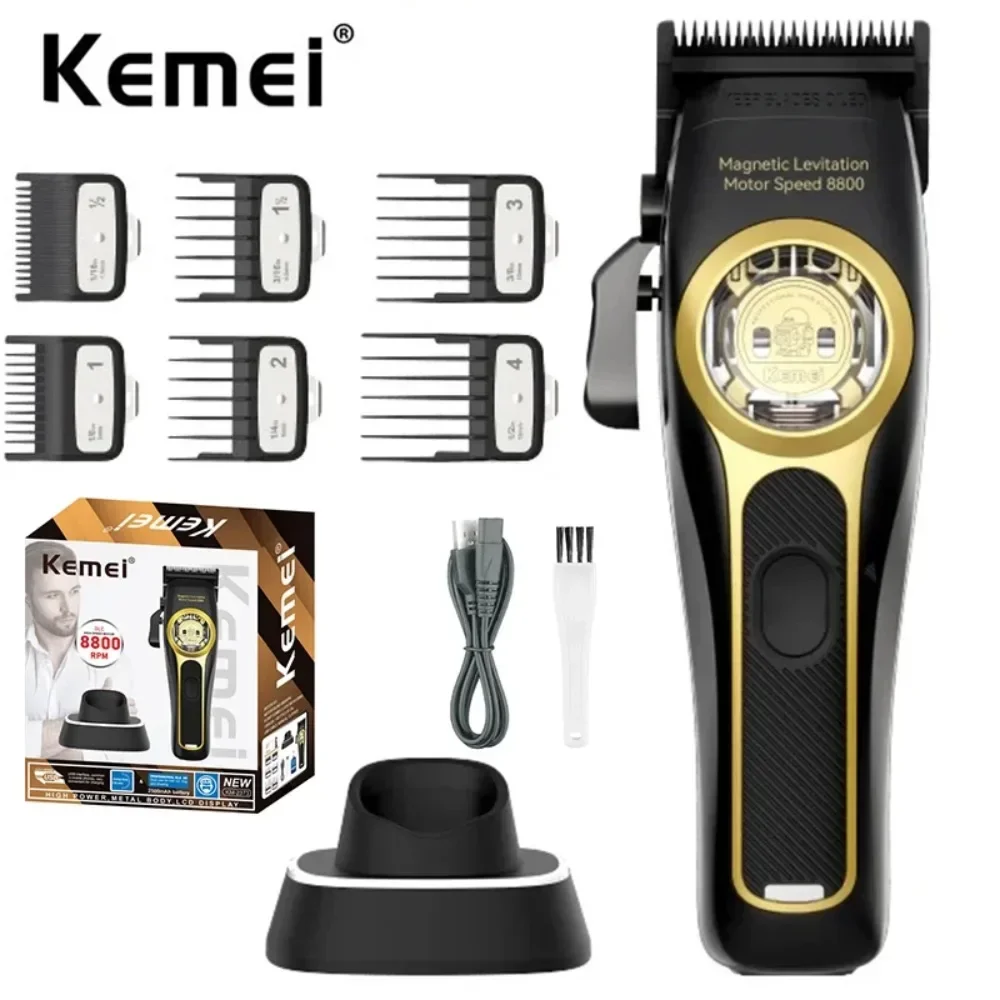 

Kemei KM-2373 Trimmer Adjustable Hair Cut Machine Electric Hair Trimmers Vector Motor Barber Clippers 9000 RPM Trimmers for Men
