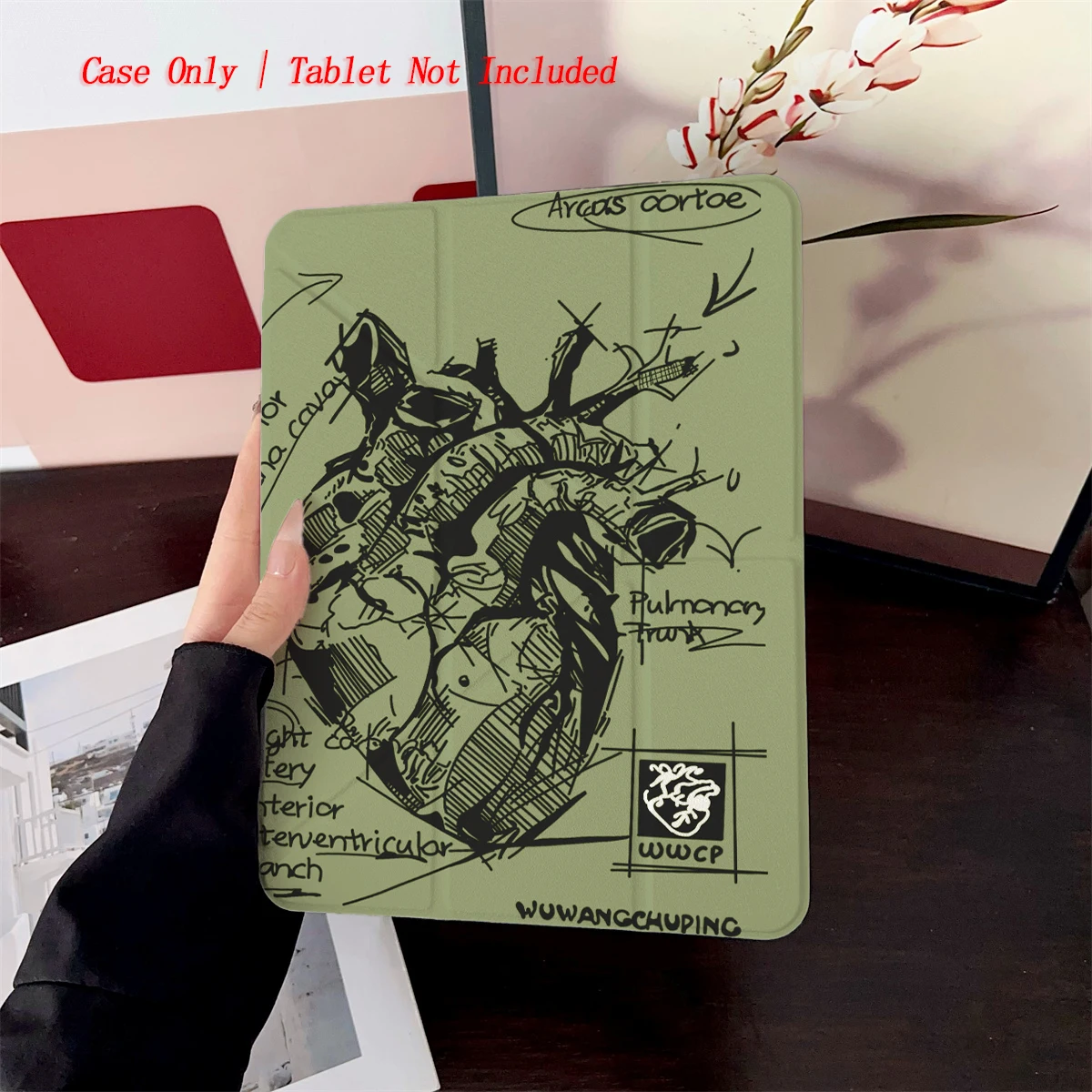 

Чехол для iPad с принтом Healing Sage Green Heart для Mini 7, 8,3/6 8,3, противоударный силиконовый бампер с подставкой