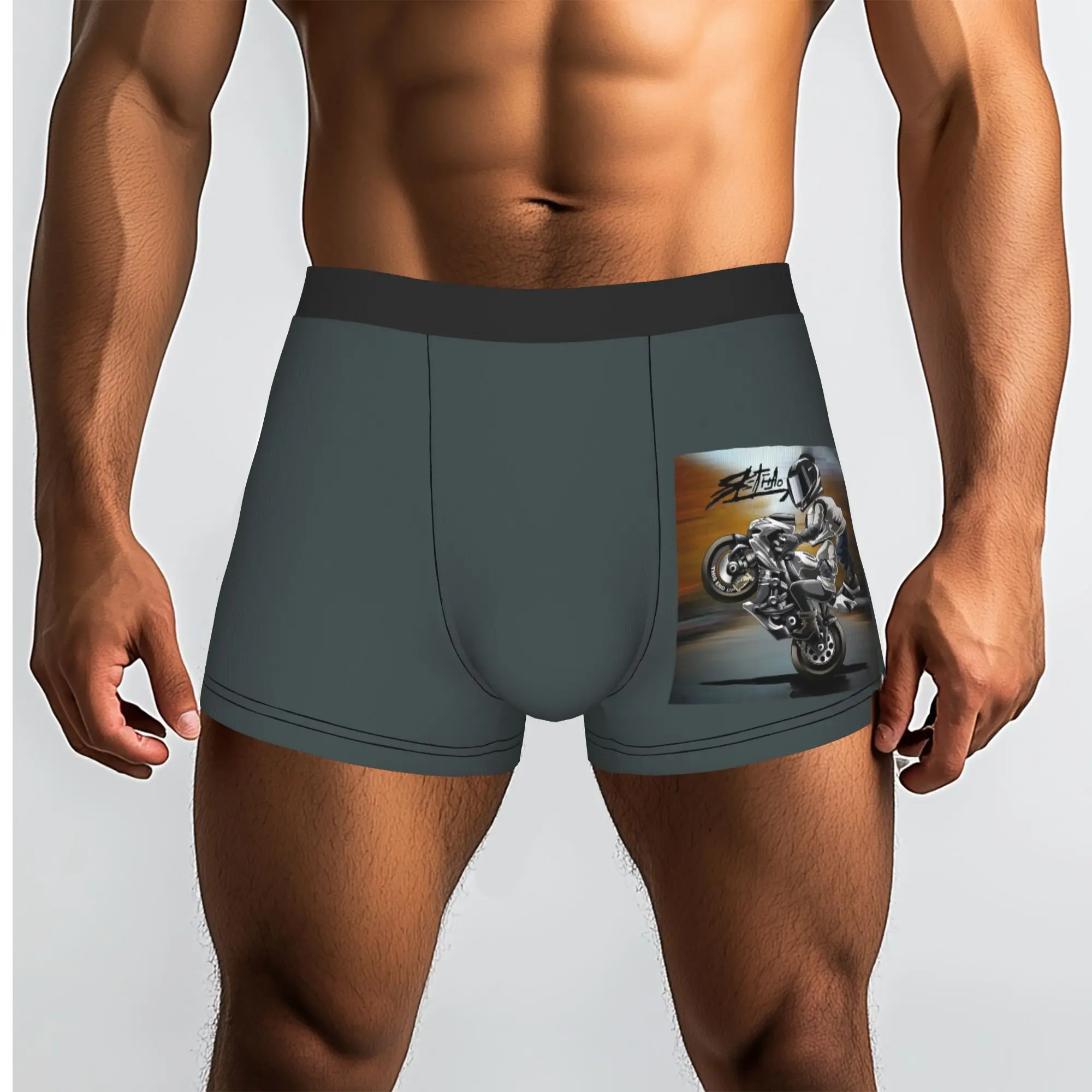 Custom Speed Stunt Extreme Sport Motorcycle Pattern Boxers Shorts Men's Cartoon Mobile Bike Briefs Underwear Funny Underpants