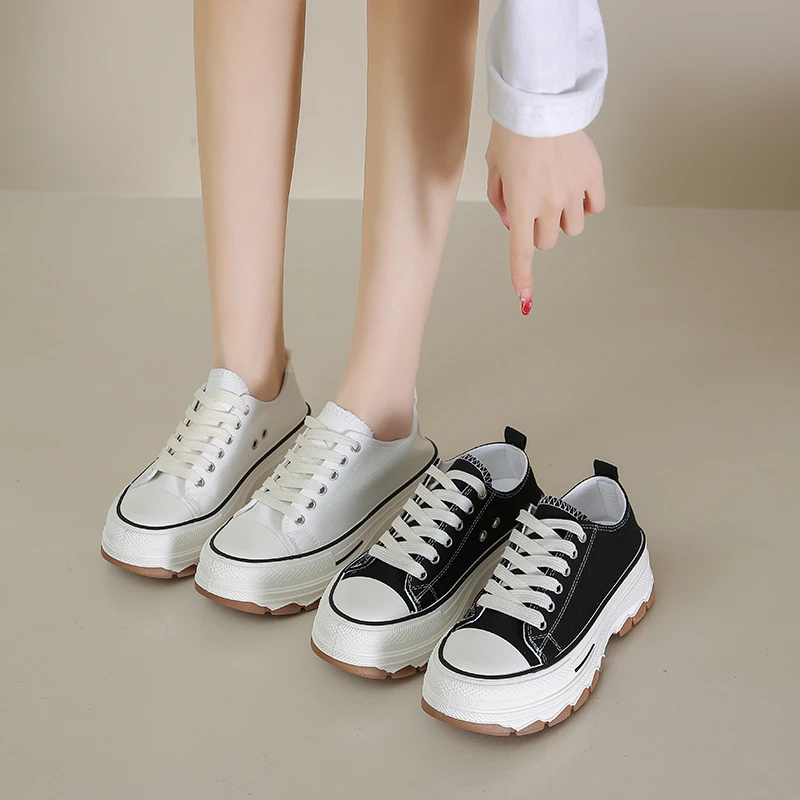 

Fashion New Comfortable Thick Soled Casual Shoes Spring and Autumn Hot Selling Round Toe Elegant Flat Sports Shoes for Women's