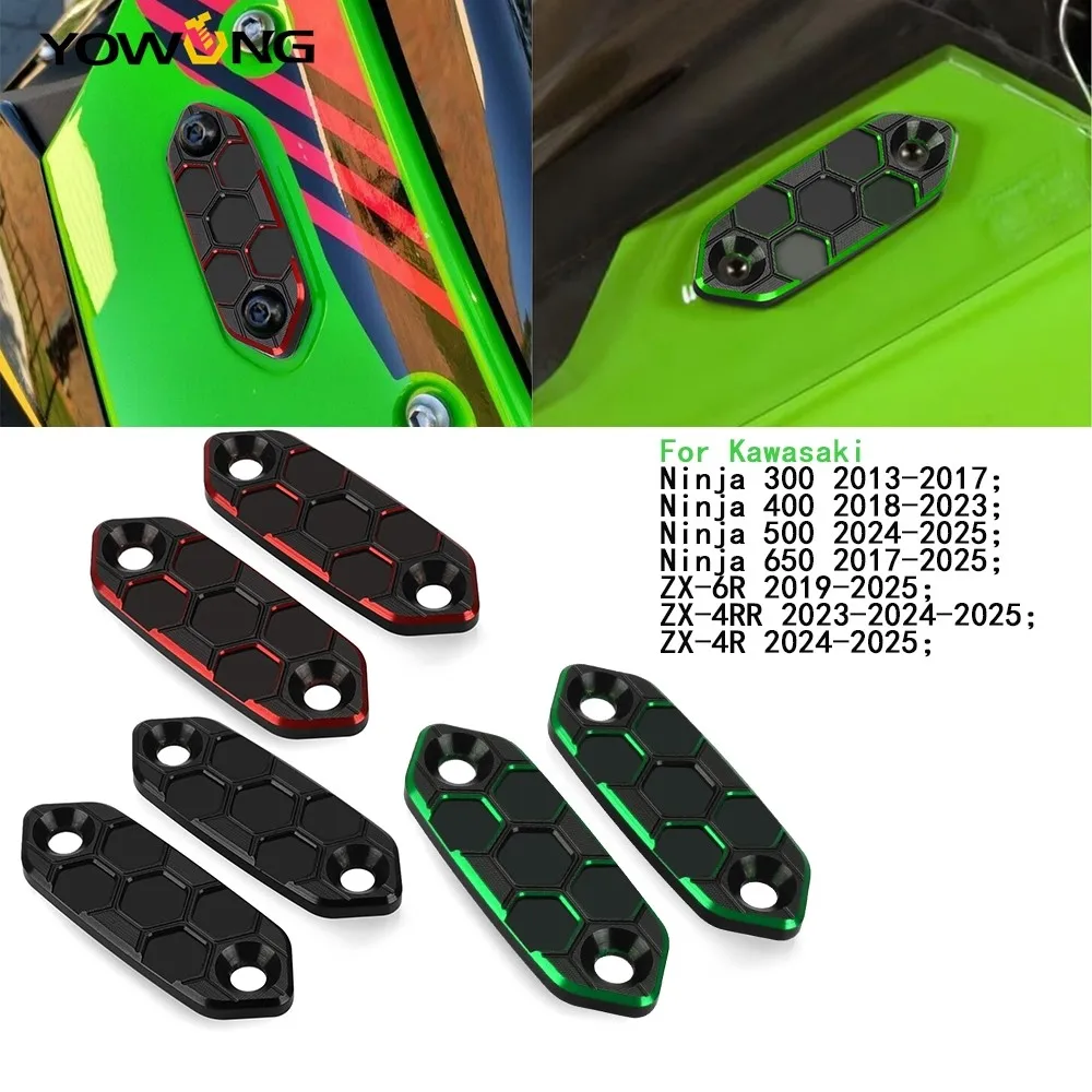 

For Kawasaki Ninja 650 300 400 500 ZX6R ZX-4RR ZX4R Motorcycle Rear View Mirror Hole Cap Block Off Base Plates Cover Decorative