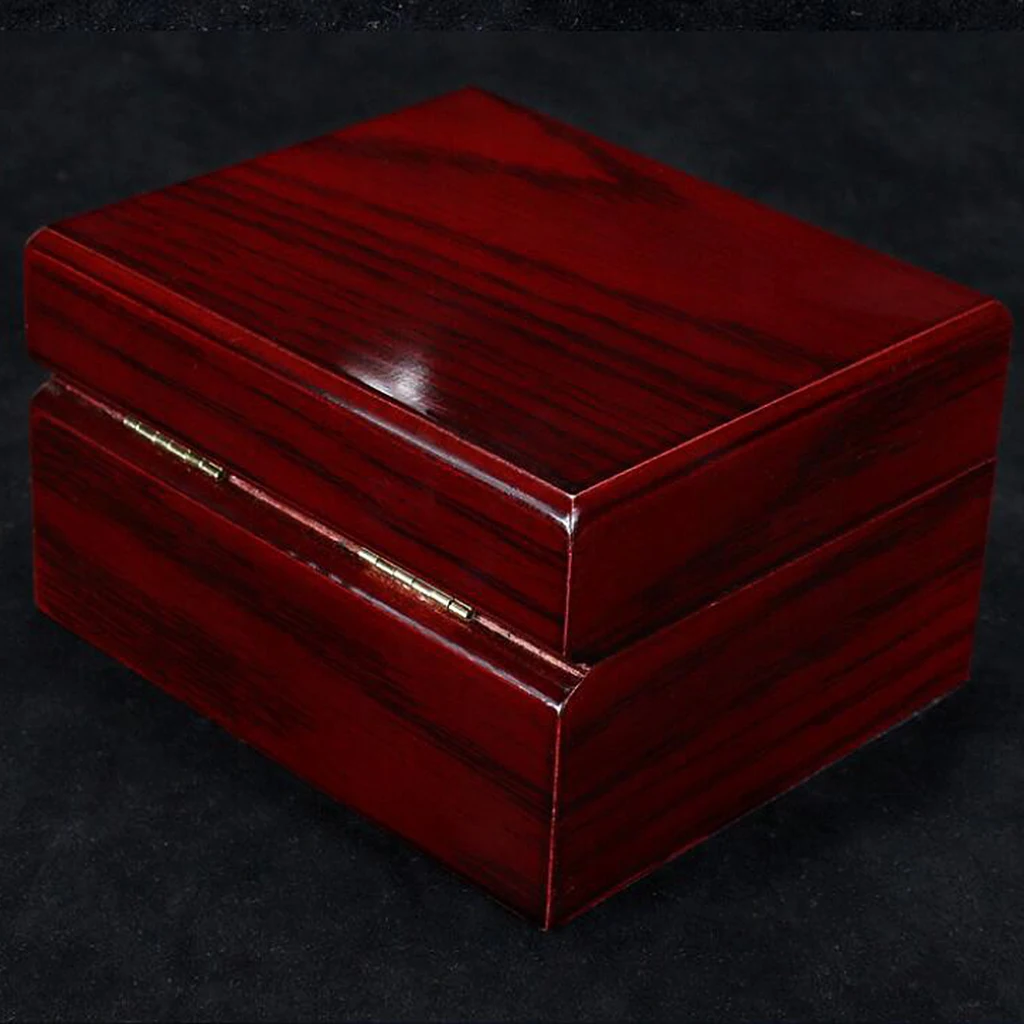 Vintage Wood Watch Box Display Storage Case Chest Holds Watch with Adjustable Soft Pillows Wood Watch Organizer, Red
