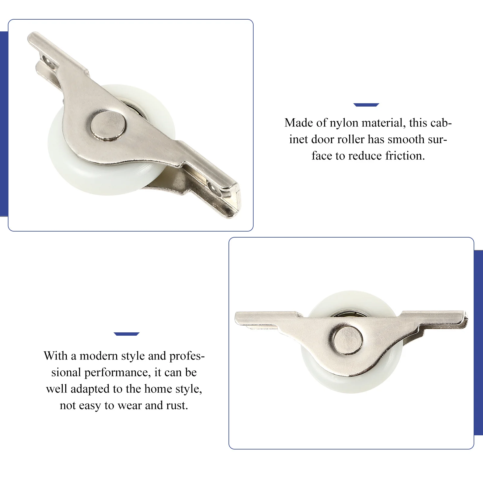 

4 pcs Cabinet Guide Pulleys Nylon Sliding Door Wheels For Garage Wardrobe Closet Mute Sliding Pulley