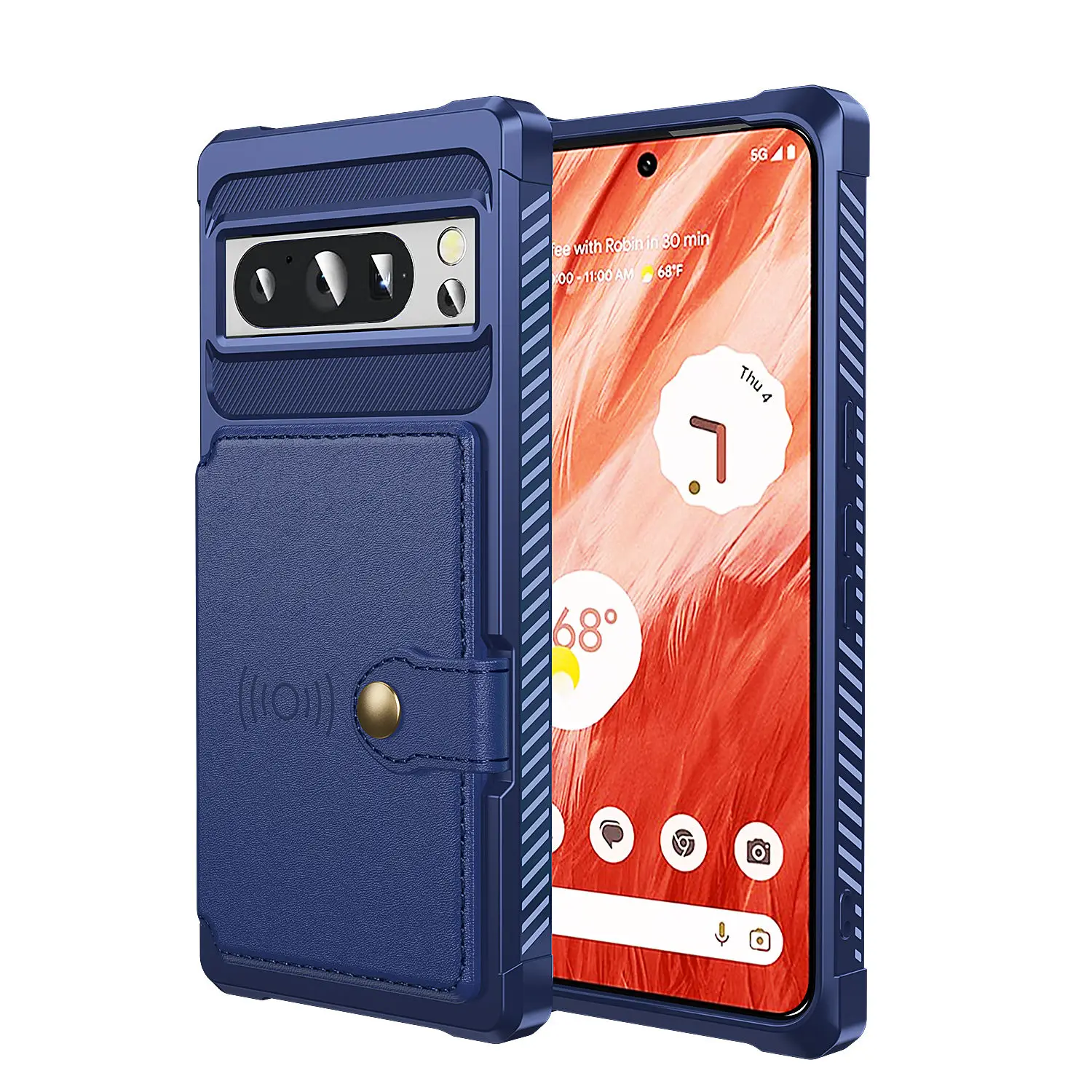 for Google Pixel 7 Pro 7A Pixel 8 Pro Pixel 8 Case with Card Holder, Heavy Duty Shockproof Rugged Leather Flip Wallet Cover