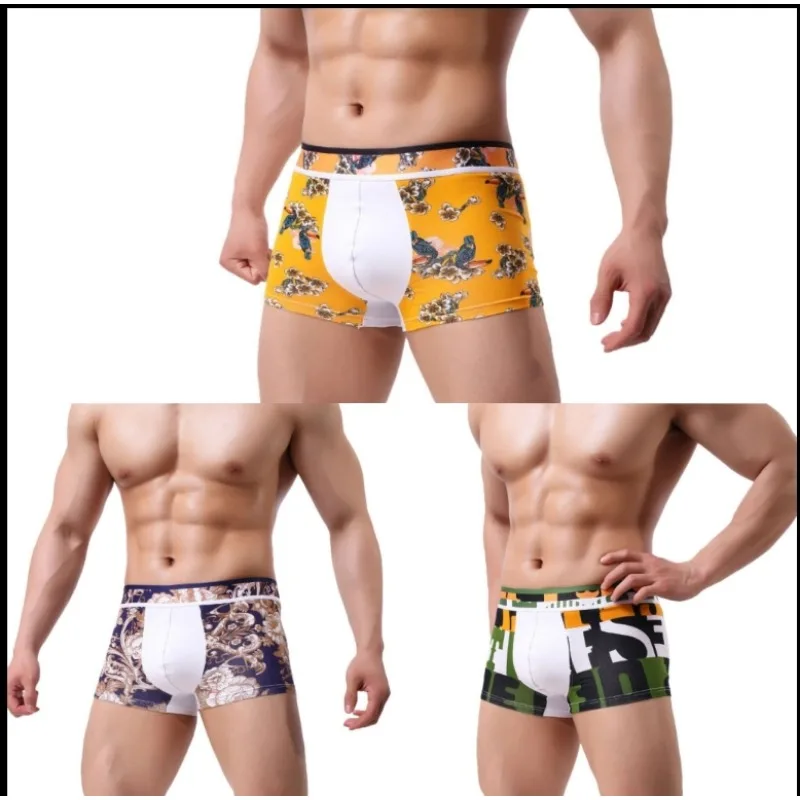 Men's Cotton Breathable Striped Boxers Young Boys Trend Personality Four Corners Short Shorts New Underwear Underwear Men