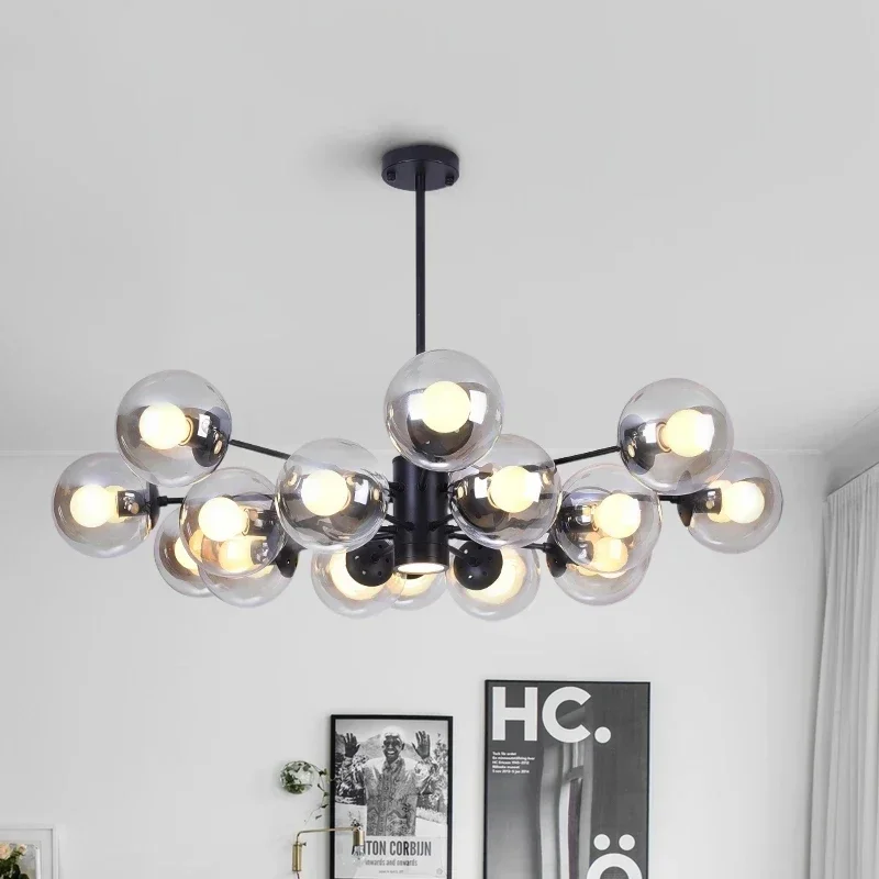 

Modern Chandelier Lighting E27 Nordic Pendant Lamps for Living Dining Room Glass Magic Bean Light Home Decor Ceiling Chandeliers