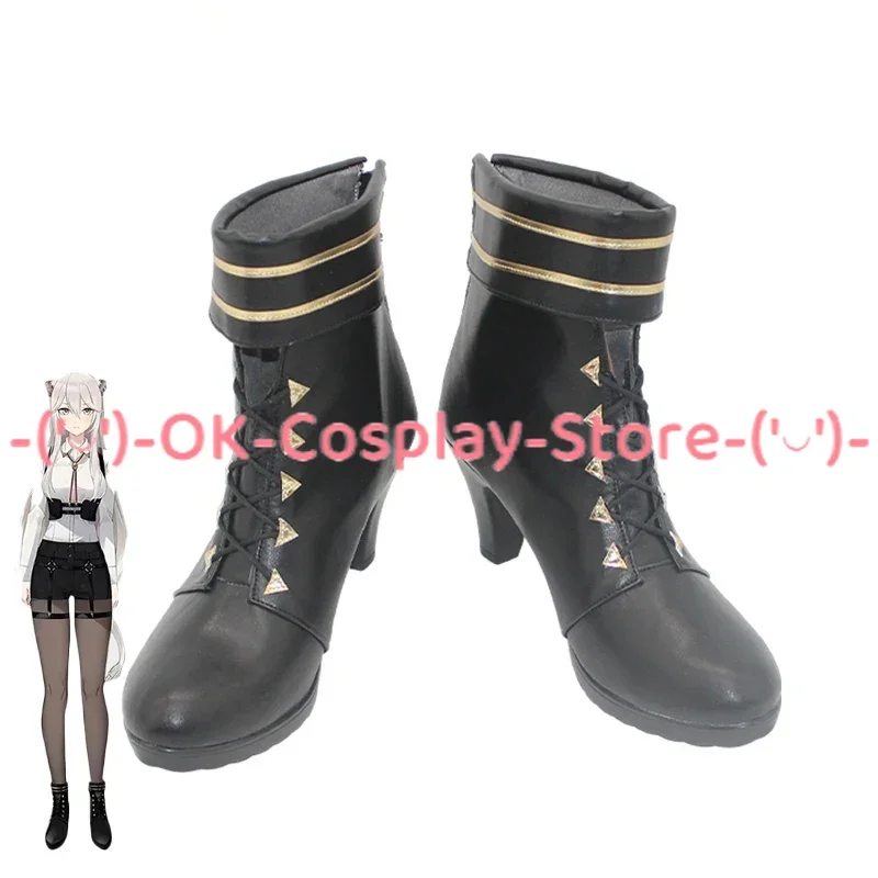 Shishiro Botan Cosplay Shoes Halloween Carnival Boots VTuber Cosplay Prop PU Leather Shoes Custom Made