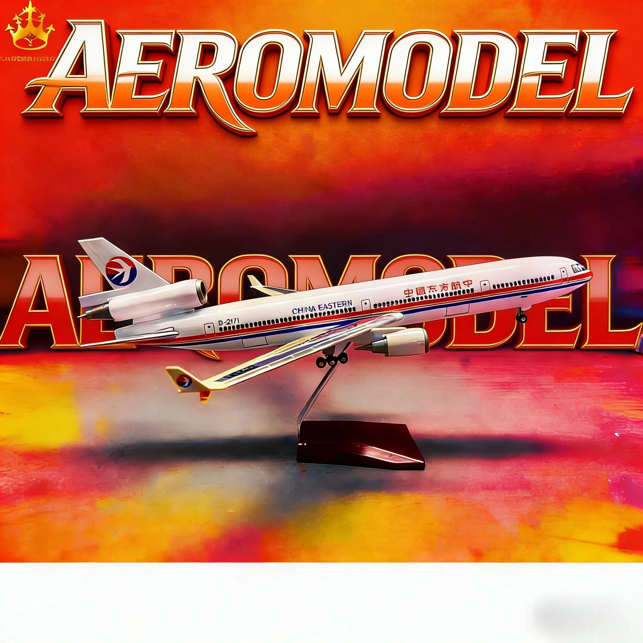 

Модель самолета McDonnell Douglas MD11 China Eastern Airlines со светодиодами и колесами, статическая имитационная модель-украшение для любителей авиации