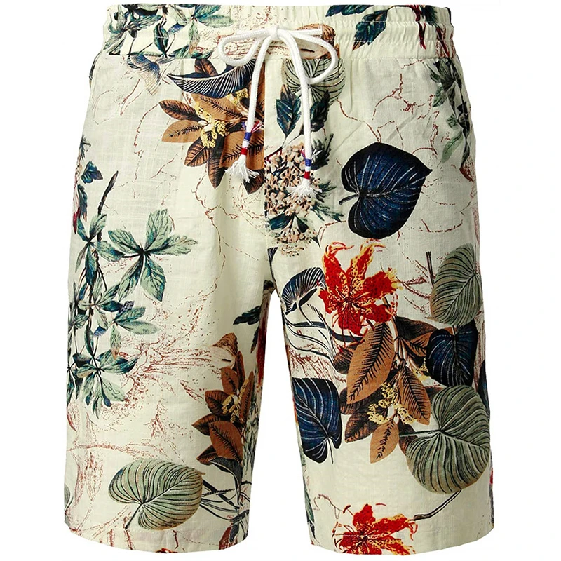 

Flowers Tree Leaf 3d Printed Shorts For Men Fashion Casual Oversized Beach Short Hawaii Clothing Vacation Colorful Short Pants