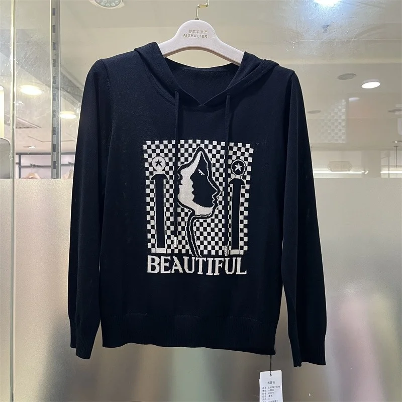 เสื้อสเวตเตอร์ไหมไลโอเซลถักทรงยาวสำหรับผู้หญิง สไตล์ลำลอง ใส่ทำงานได้ ทรงปกติ หลายสี
