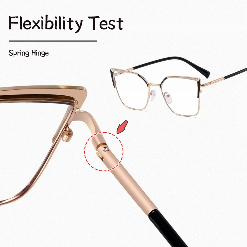 Ralferty Luxury Eyeglasses Women 2025 Designer Square Metal Eyewear Frames Optic Prescription Spectacles Frame Anti Blue Lenses