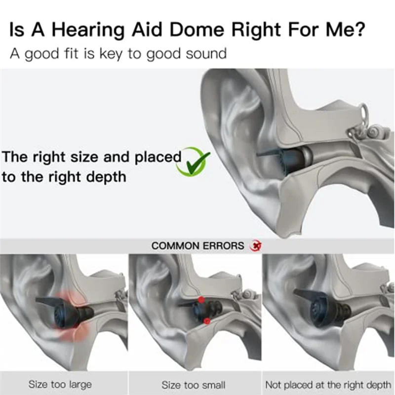 قباب مساعدة للسمع لموديلات Phonak Marvel & Paradise RIC BTE SDS 4.0 قبة مفتوحة كبيرة 10 مم 20 قطعة، SSQ كبير