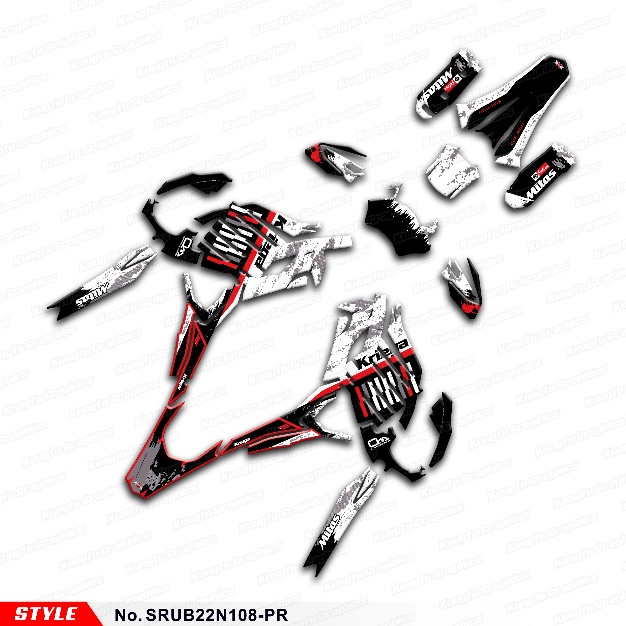 

JY RACING Custom Adhesive Sticker Motorcycle Decals for Ultra Bee / Ultra bee R Dirt eBike, Protector, Style No.SRUB22N108-PR