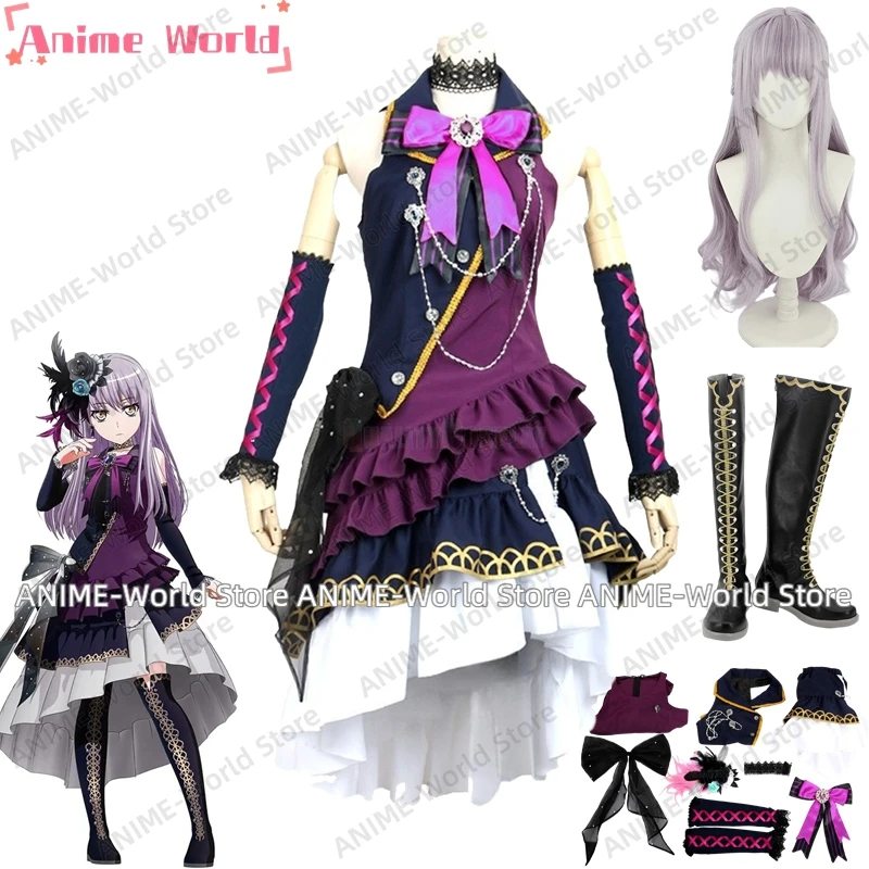 

《Custom Size》Anime Game BanG Dream! Minato Yukina Cosplay Costume Dress Wig Shoes Halloween Party Christmas Uniform Any Size