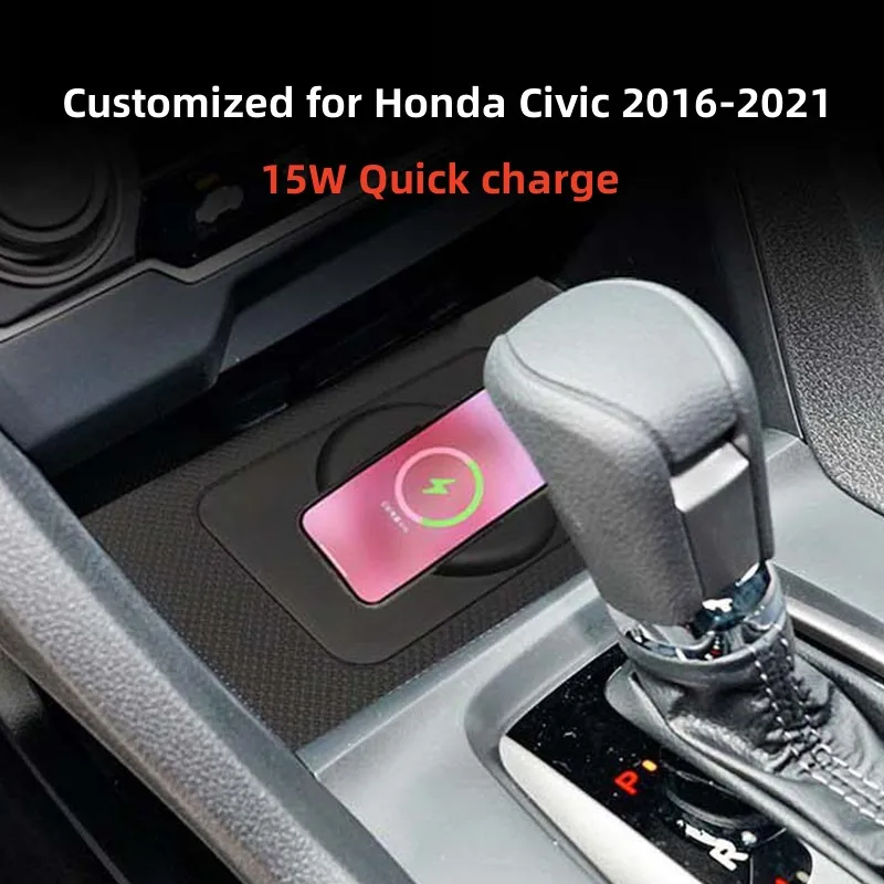 QI Wireless Car Charger For Honda Civic 2016-2021 15W Quick Charge Apple Magsafe Charger for iPhone 12 13 14 LHD