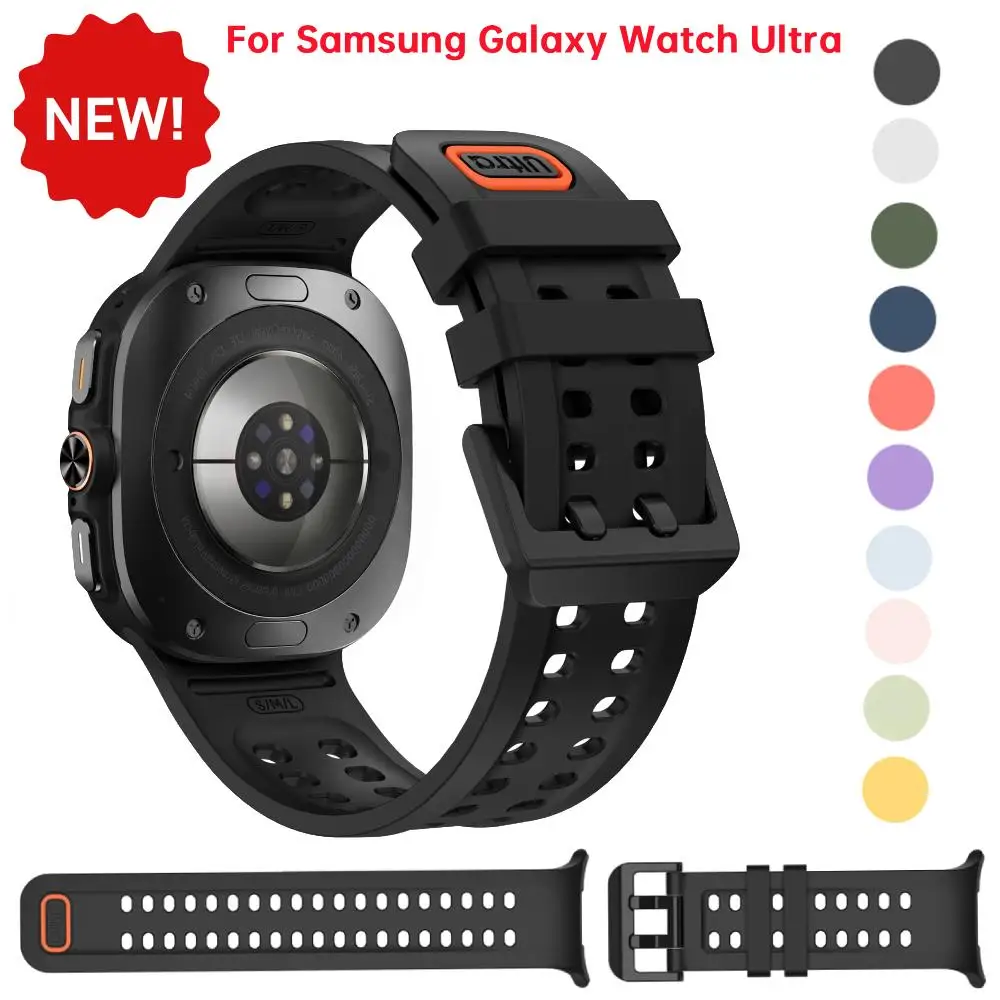 Uhrenarmband für Samsung Galaxy Ultra 47mm 2026 Weiches Armband Original für Samsung Galaxy Watch Ultra 2 Atmungsaktives Silikonarmband