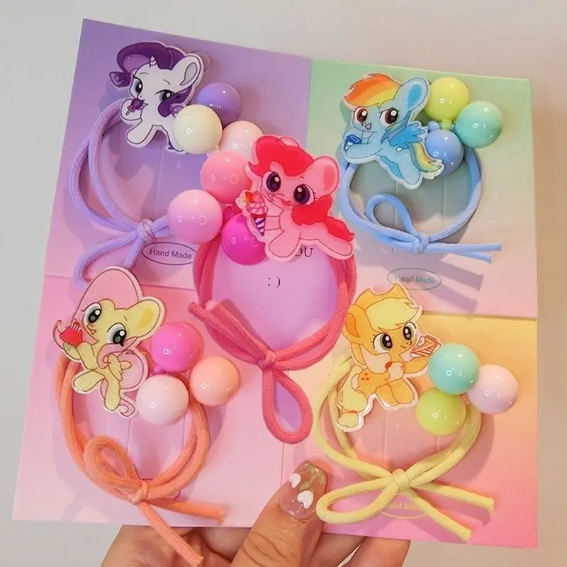 

My Little Pony Anime Cartoon Children Rubber Band Headband Cute Girl Tie Their Hair with Hairband Hair Accessories Creative Gift