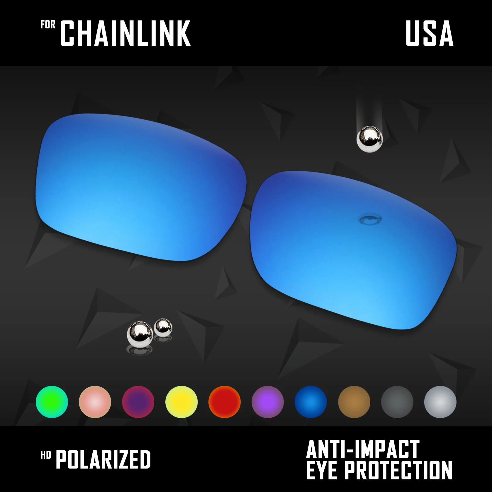 

Сменные поляризационные линзы OOWLIT для солнцезащитных очков Oakley Chainlink OO9247 — разные цвета