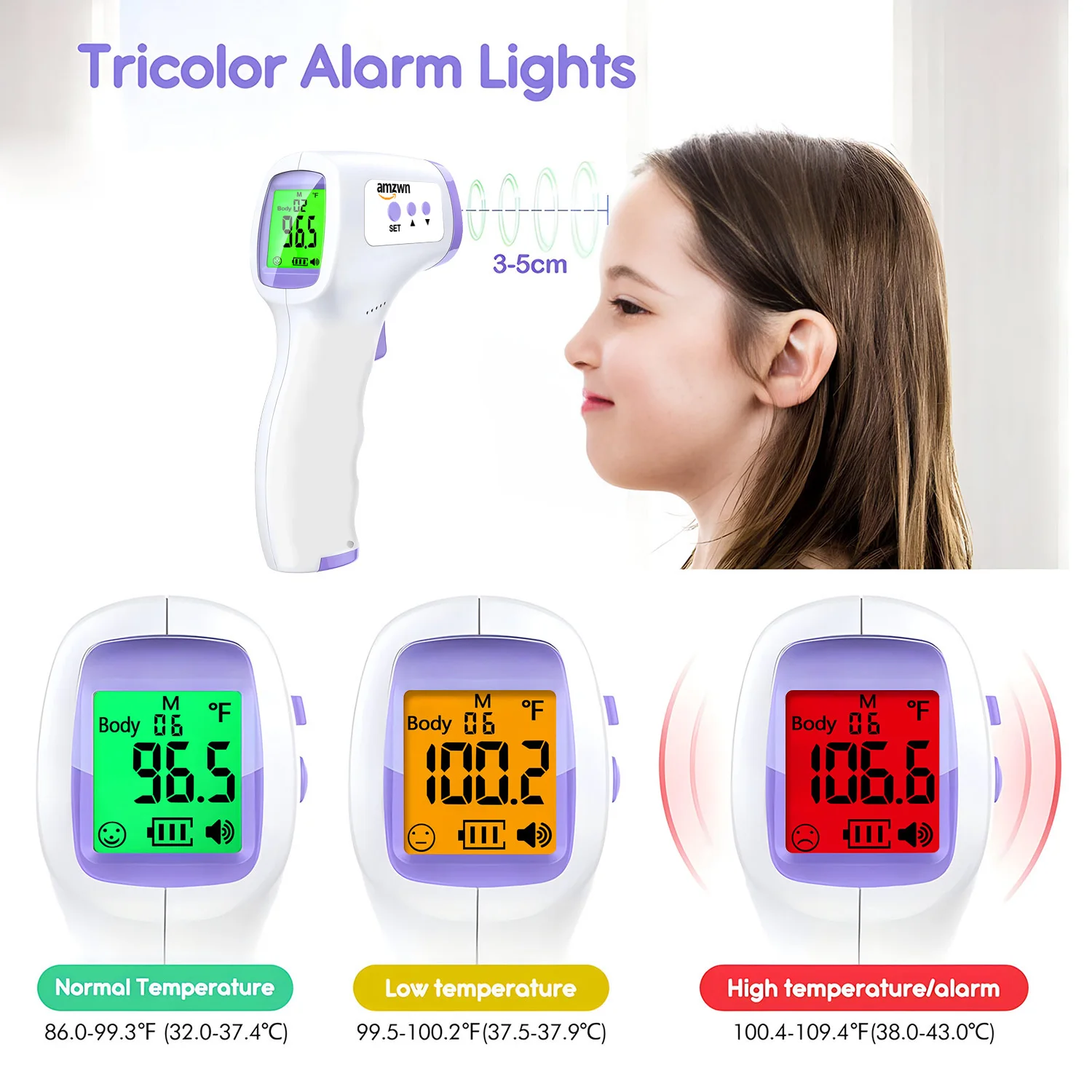 Forehead Digital Thermometer Non Contact Infrared Medical Thermometer for Body Fever Temperature Measurement, Baby & Adults