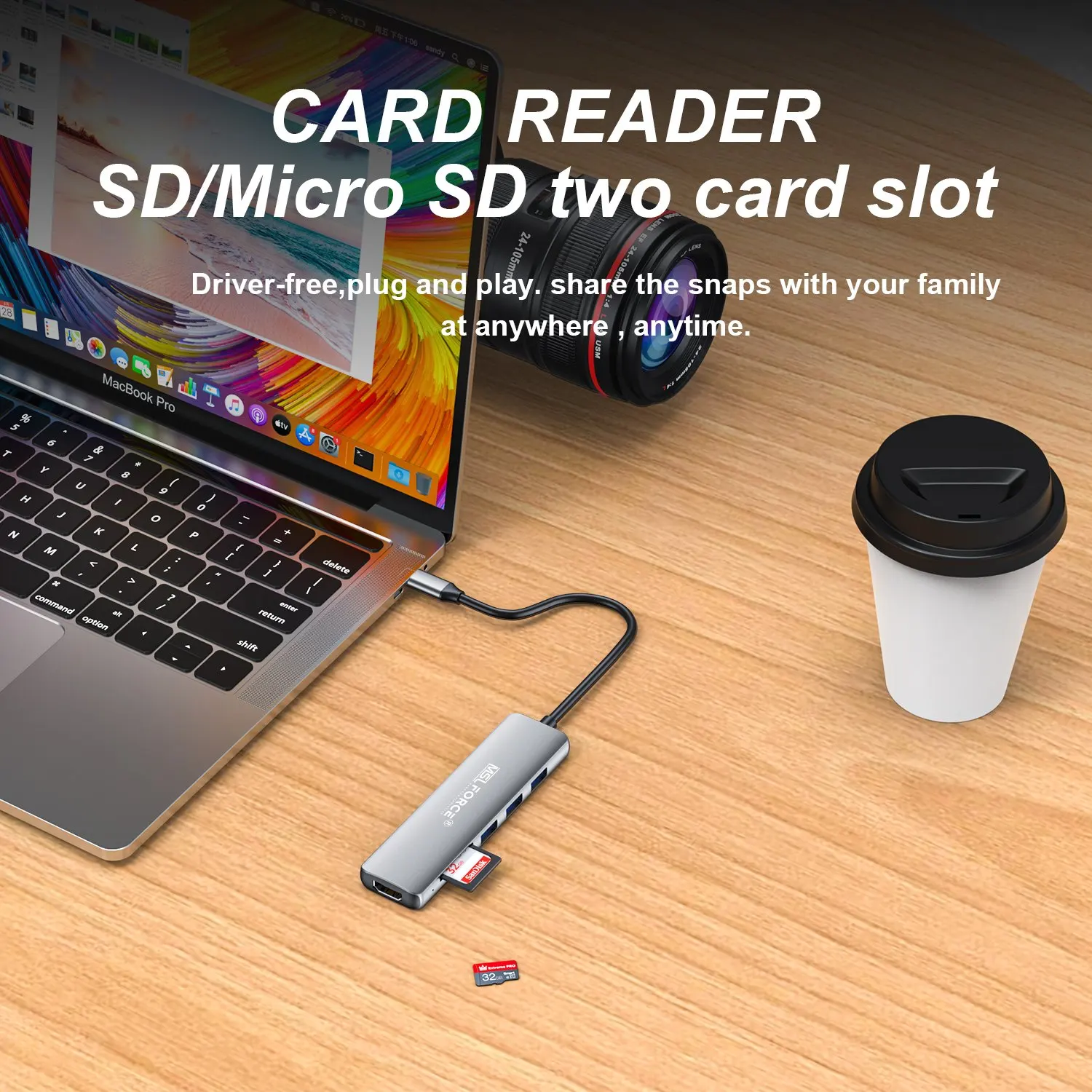 Hub usb tipo c da 3.0 a usb a adattatore porte multiple con lettore di schede hdmi 4k per Imac Ipad Mac mini Macbook dell thunderbolt hub