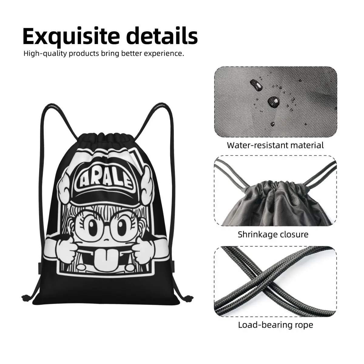 ARALE Drawstring Back Pack Bag Travel Storage Package Teenagers Beach Tote Bag School Sport Shoe Bag Portable