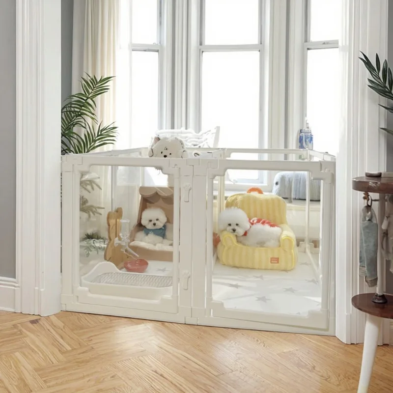 

Movable Foldable Transparent Plastic Safe Modern Pet Playpen Dog Fence with Animal Pattern for Indoor Use for Small Dogs