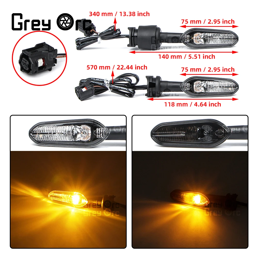 For Yamaha YZF-R3 YZF R3 2020-2021 2022 2023 Front Rear LED Turn Signal Light 340mm 570m Flasher Indicator Blinker Lamp